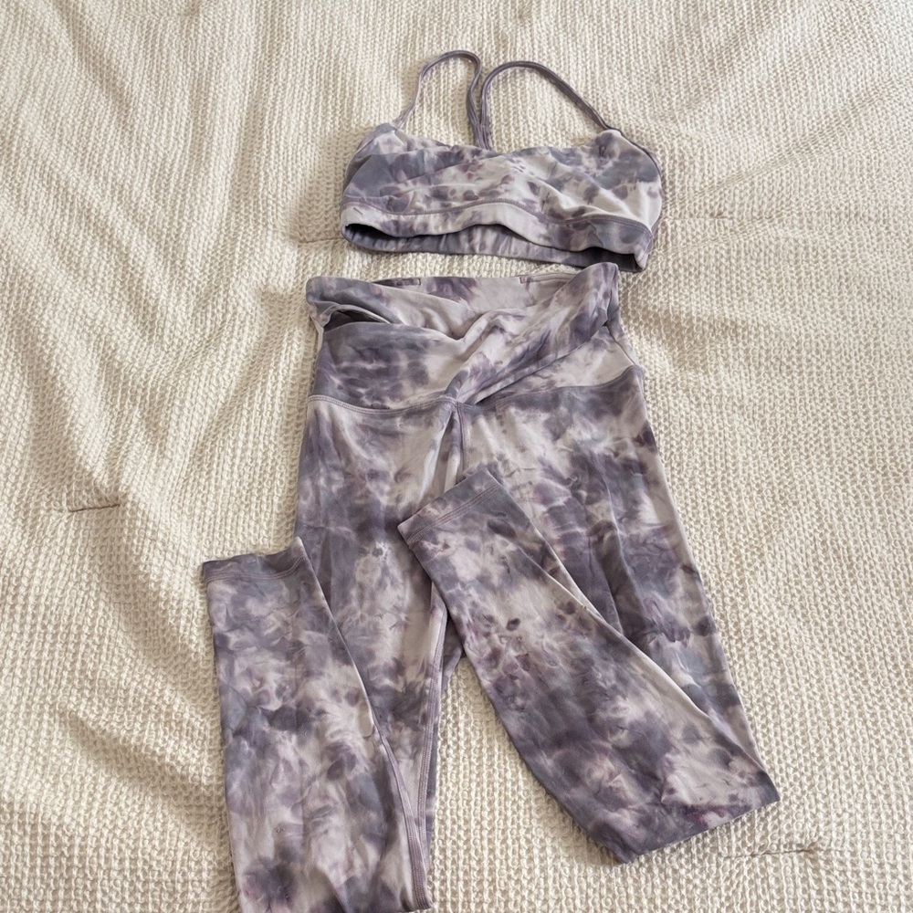 lululemon athletica space dye Purple Leggings & Sports Bra Set